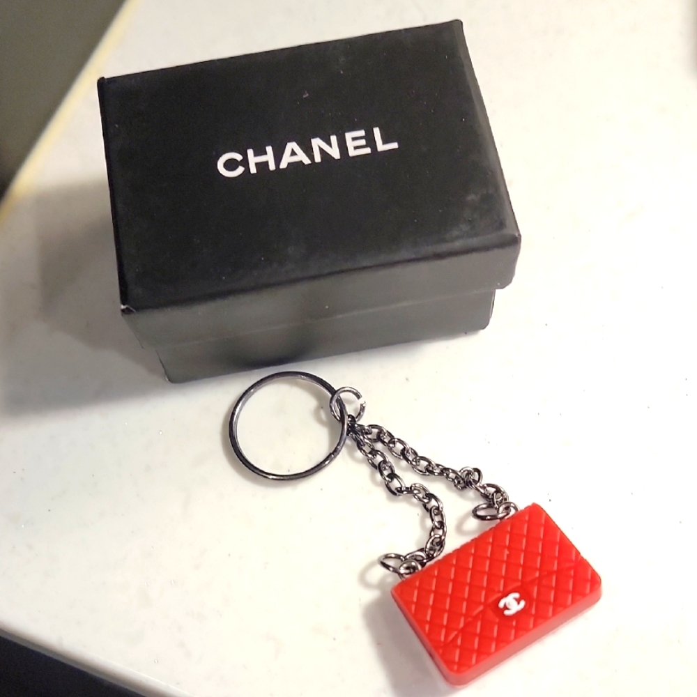 Mini Red Keychain Bag Accessory - image 1